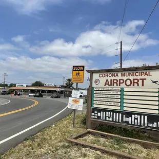 sign for corona municipal airport
