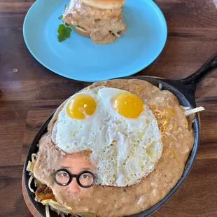 a fried egg sandwich and a fried egg sandwich