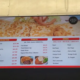 pizza, menu