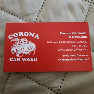 Loyalty card. 10th wash is free or $10 off. I had been there five other times and didn't even know it existed. Unless it's new as of 2023.