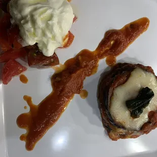 a meal created from the food i found  fyi the eggplant parm came from the market. get two oy you won't want to share