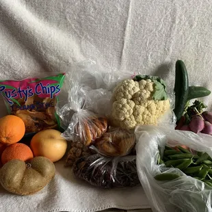 Just a bit of "my bounty" the juice was already enjoyed! And the rest of the veggies and fruits were too plentiful to display!!