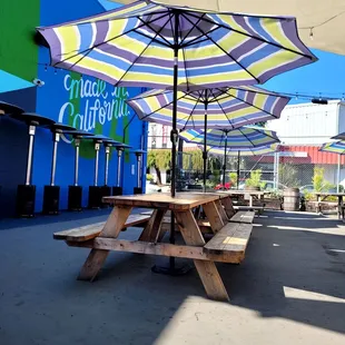 Outdoor patio seating.