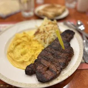 It's 2:30am. Steak and Eggs for $6.45. Pretty good!
