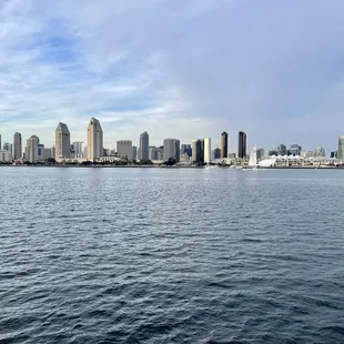 a view of a city from the water