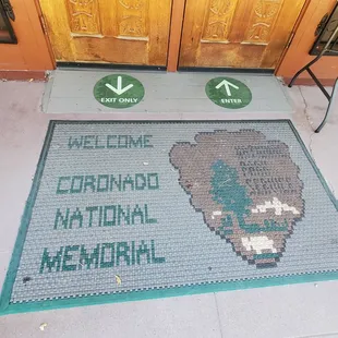 Floor mat outside the visitor's center