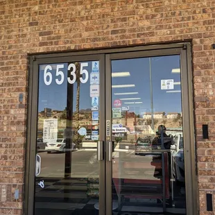 the entrance to the store