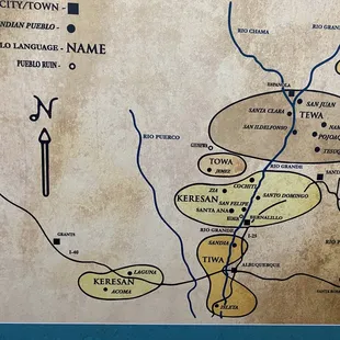 Map of pueblos and languages.