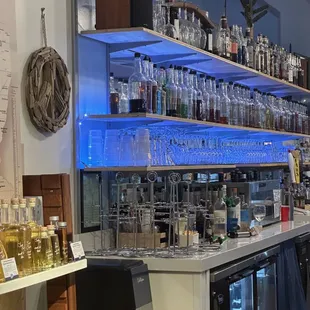 the bar and shelves