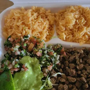 Carne Adasda plate with double rice