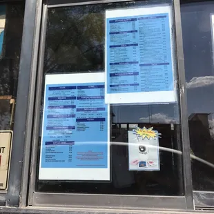 Menu in the window
