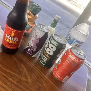 So many different sodas to choose from. Malta, India Grape soda, coco ricotta and Champs cola