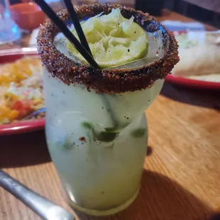 Flaming pineapple mezcalita