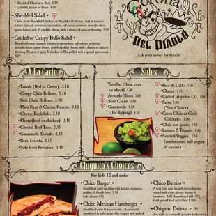 Corona's Menu Salads And Kids