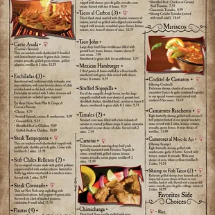Corona's Menu Favorites
