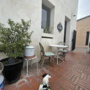Street-facing patio &amp; café entrance. Head to the back patio for an even lovelier space