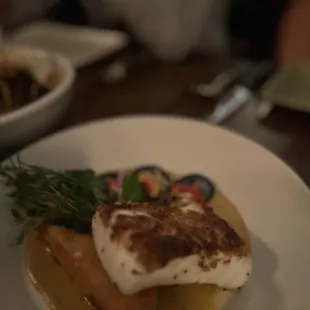 Herb de Provence crusted sea bass