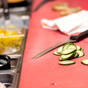 cucumbers on a cutting board