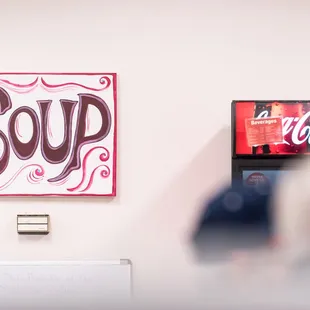 a sign for soup