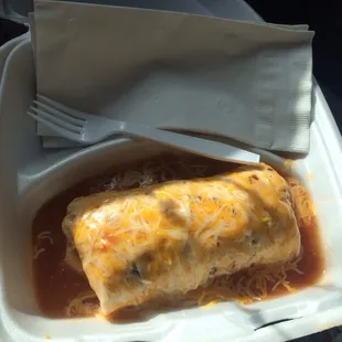 Smother burrito with sausage $4.50