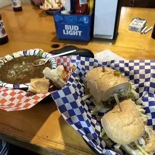 Oyster Po'Boy and Gumbo