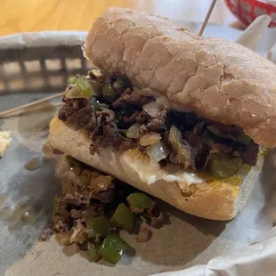 Philly cheesesteak poboy