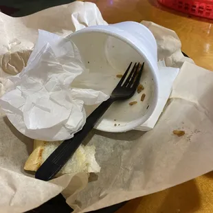 An empty bowl of jumbalya.