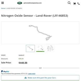 Part found online was cheaper