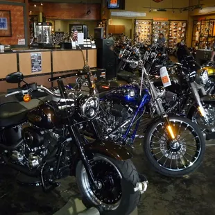 Great selection of new and used bikes on the floor.
