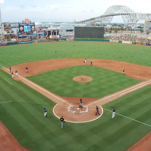 A bird&apos;s eye view of a Hooks game at Whataburger Field.