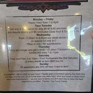 New menu