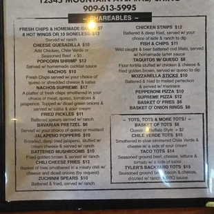 menu