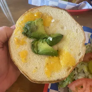 Burger with avocado