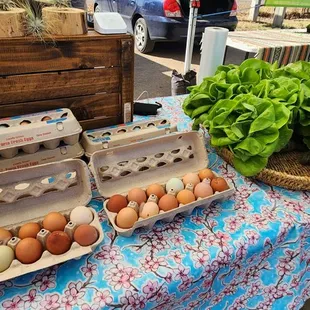 Farm fresh eggs &amp; butter lettuce.