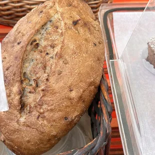 a loaf of bread in a basket