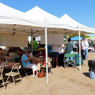 Sit down and eat some food...
