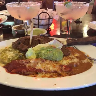 Lunch plate of Mexican steak  also included salad and roll