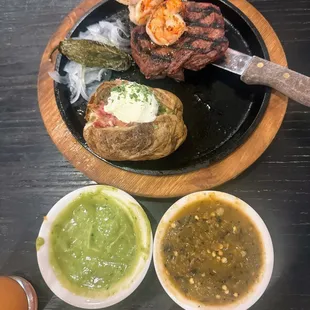 Tenderloin steak and shrimp