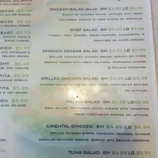 menu