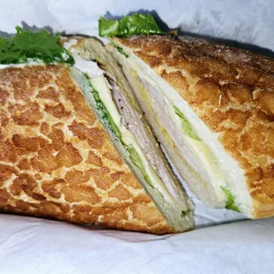 a cut in half sandwich