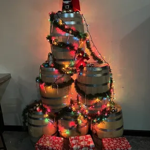 Holiday barrel tree