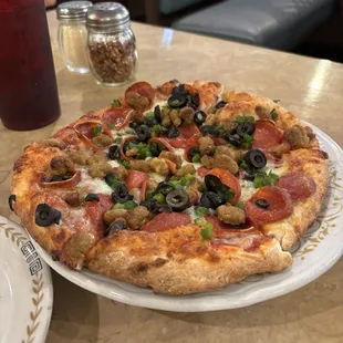 Custom pizza with great dough!