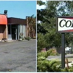 the front and side of the building