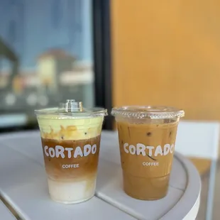 Pistachio Cream Latte and Cookie Butter Latte