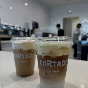 Biscoff cookie butter latte &amp; pistachio cream latte