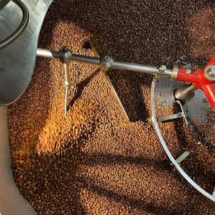 coffee beans being roasted