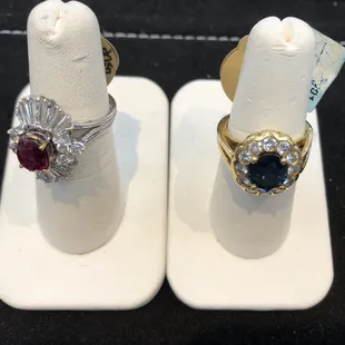 High quality Rudy and sapphire rings.