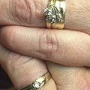 So happy with the way our rings look after being repaired!
