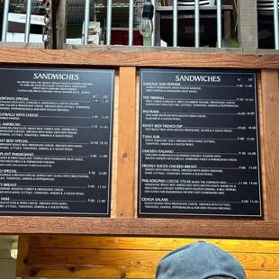 Sandwich menu Feb 2023