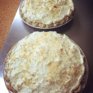 Coconut Cream Pies...just one of the many cream pies we make!
